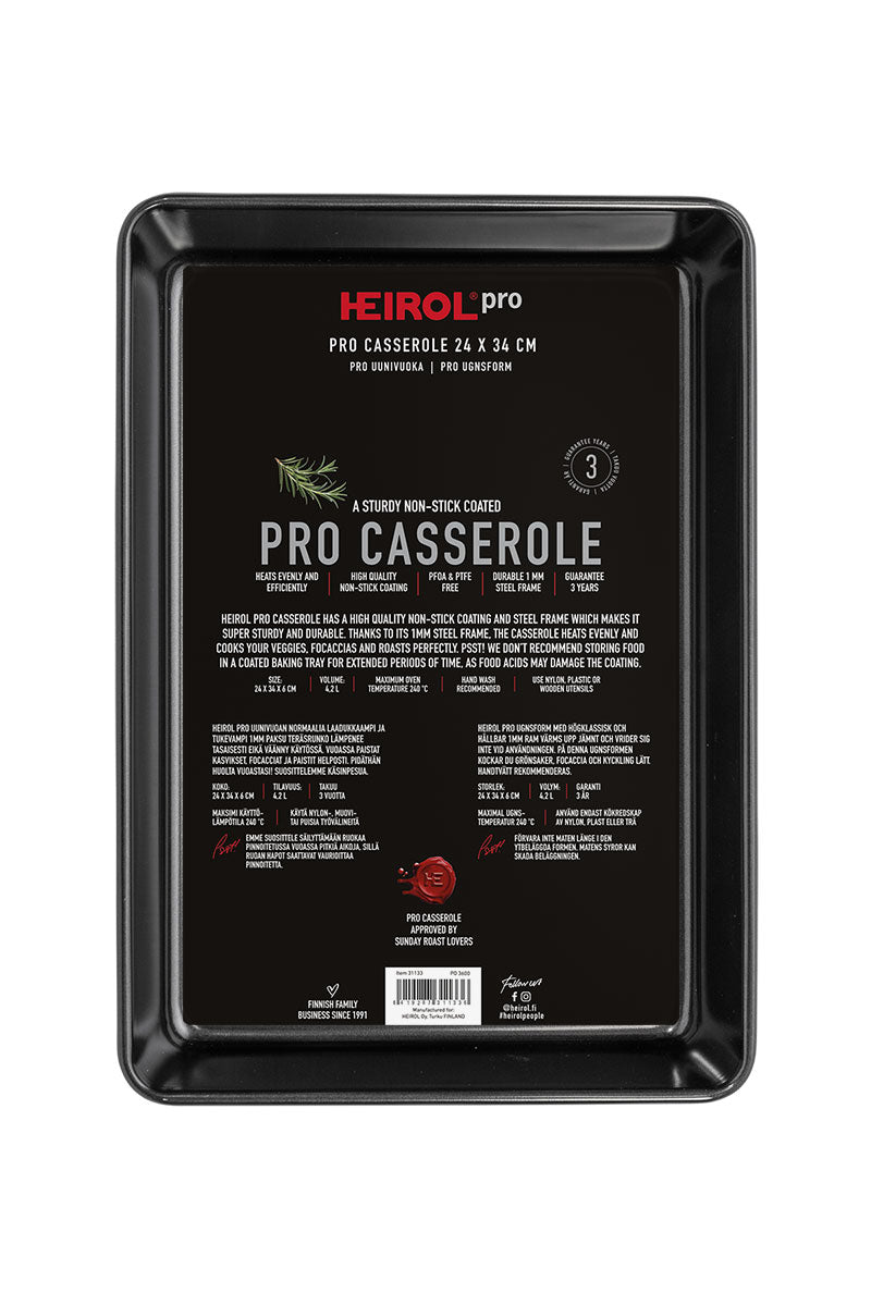 【新品未使用】HEIROL Pro オーブントレーステンレスス チール CASSEROLE non-stick 24x35 cm 4.2 L Pro – HEIROL