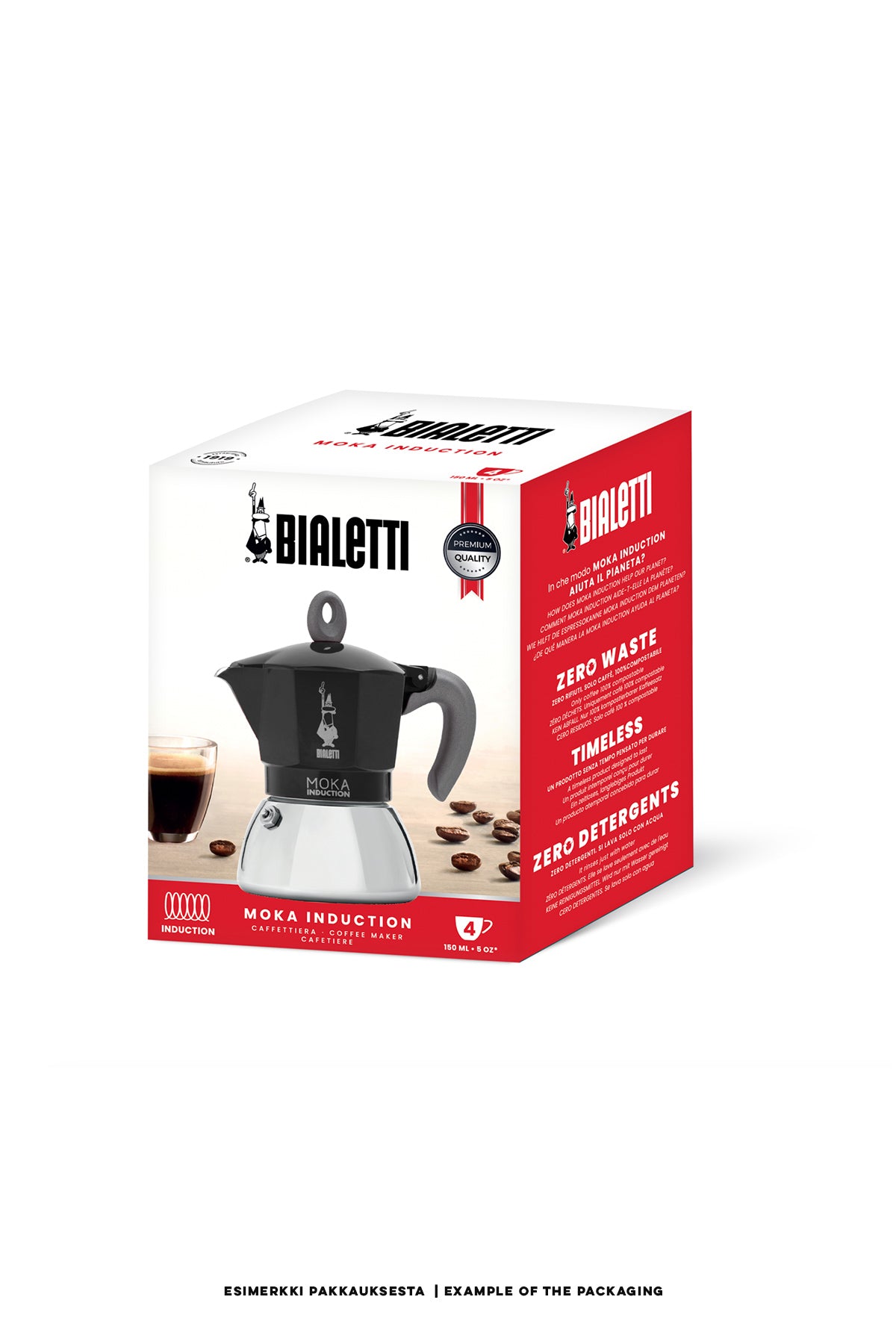 ESPRESSOKEITIN 2 k. Moka Induction Black 2 kuppi / Musta