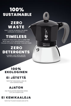 ESPRESSOKEITIN 4 k. Moka Induction Black 4 kuppi / Musta