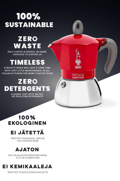 ESPRESSOKEITIN 2 k. Moka Induction Red 2 kuppi / Punainen