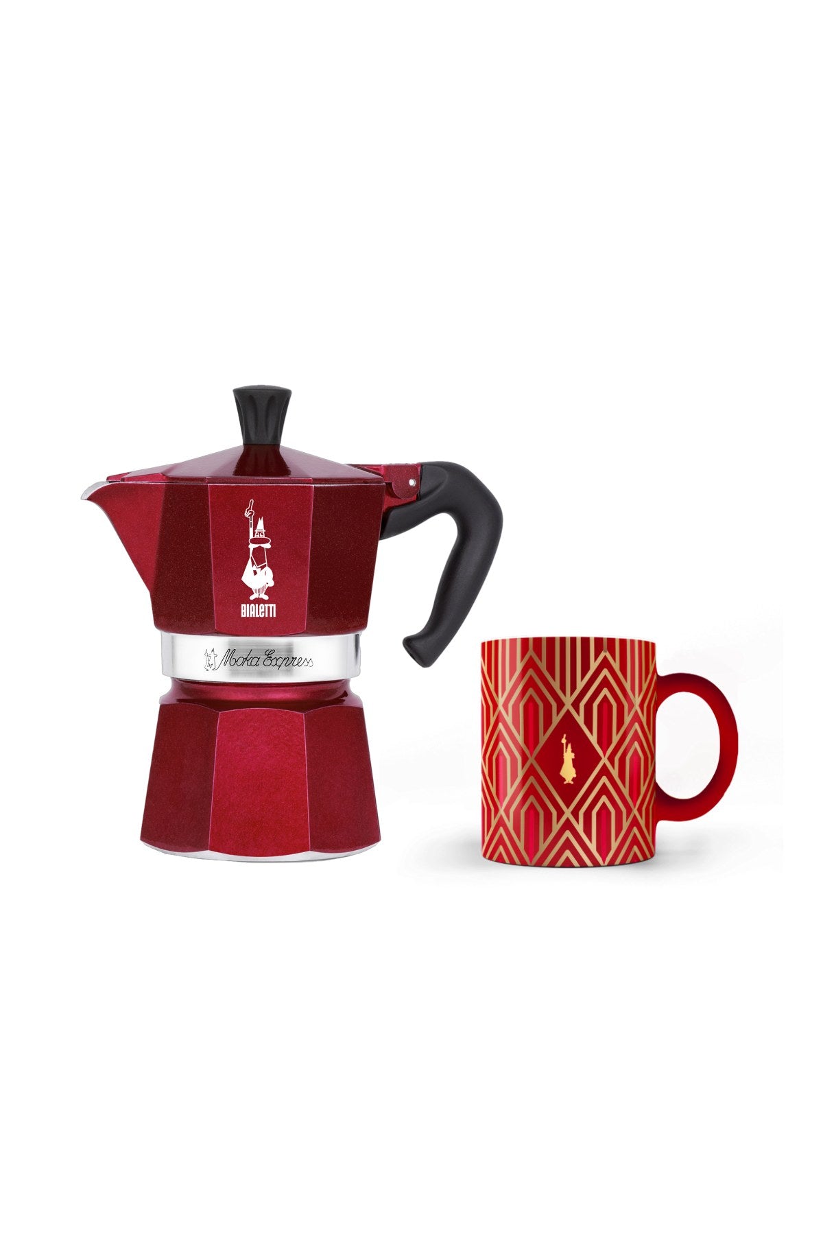 ESPRESSOKEITIN 3 k. Moka Express+Muki Déco Glamour