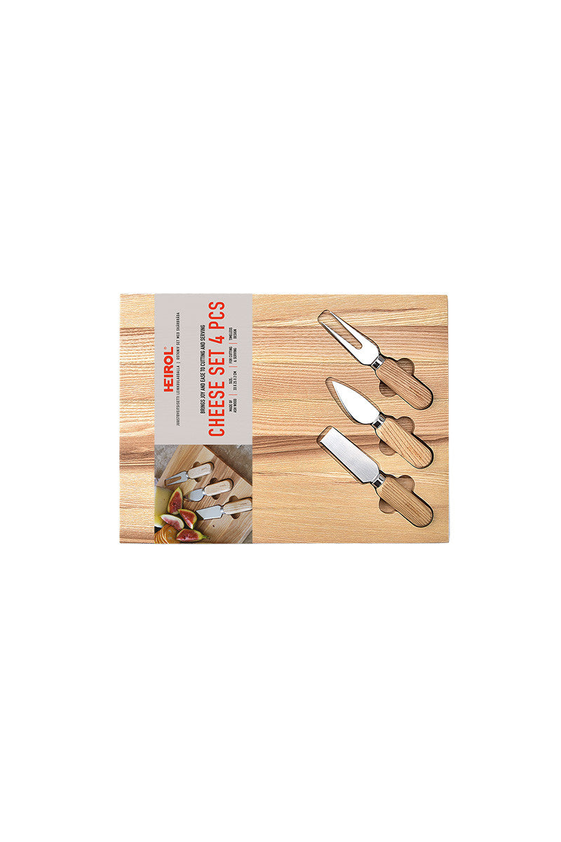 CHEESE KNIFE SET WITH BOARD 33x25x2 cm