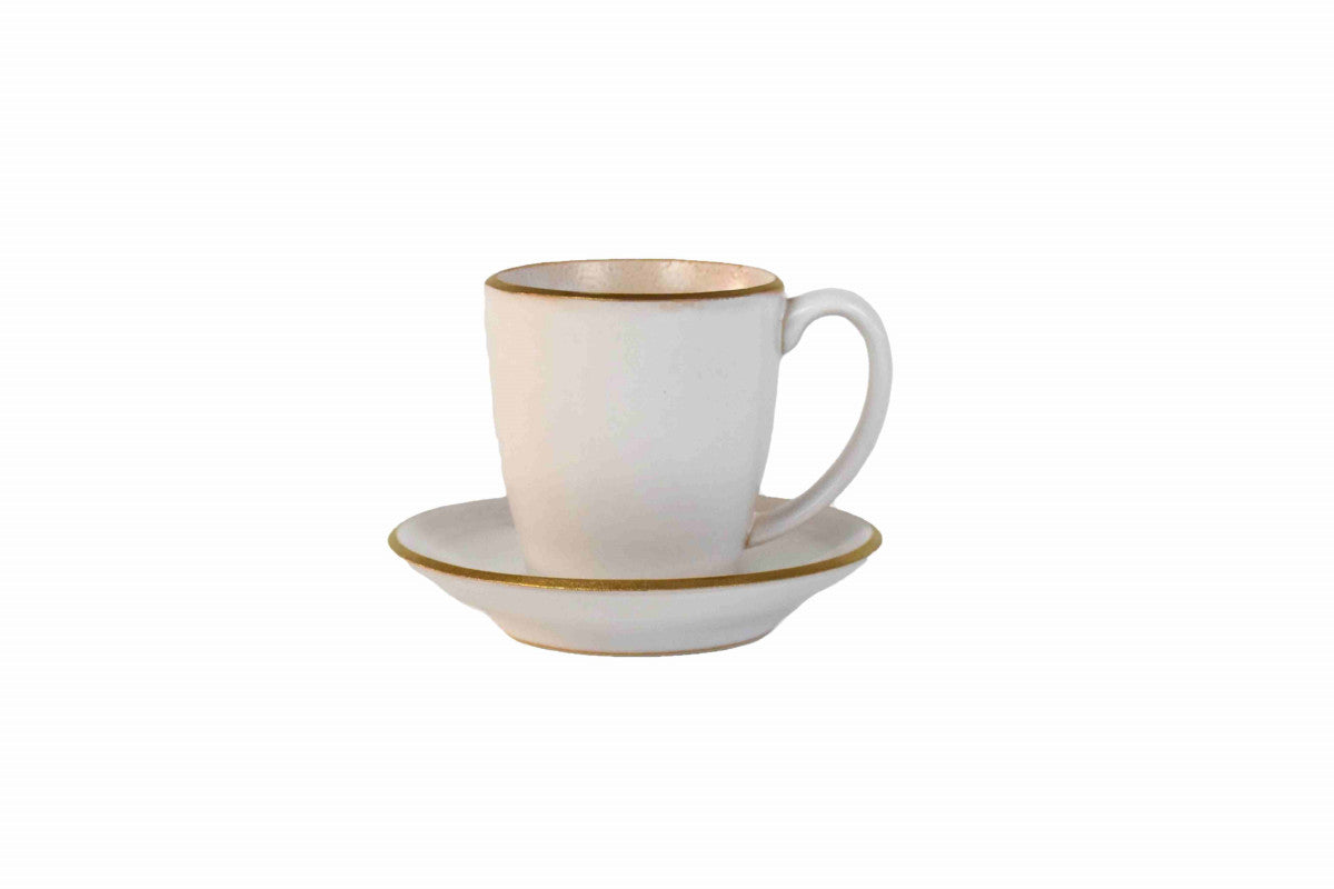 COFFEE CUP WITH SAUCER 2,5 DL EDGE, IVORY GOLD