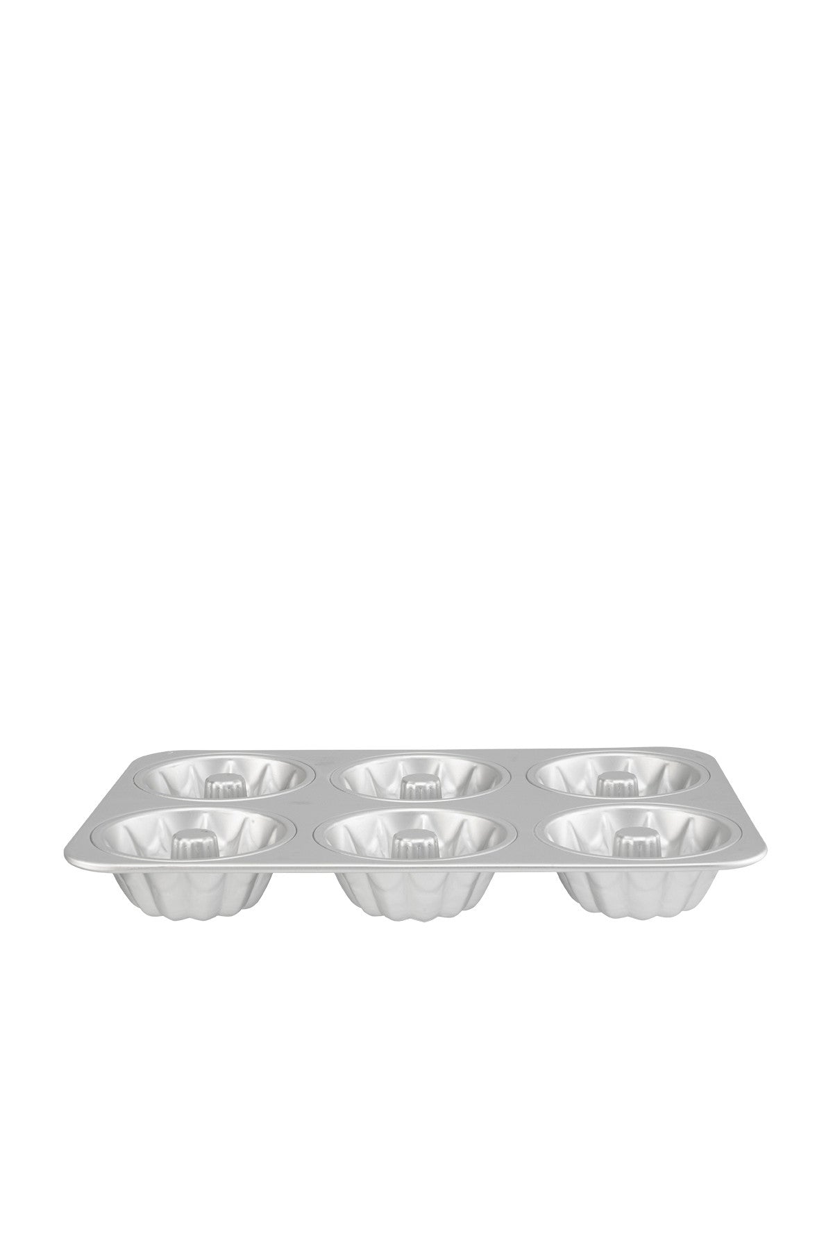 6 CUP MINI FLUTED CAKE PAN 37,3x25x4,8 cm, anodised aluminium